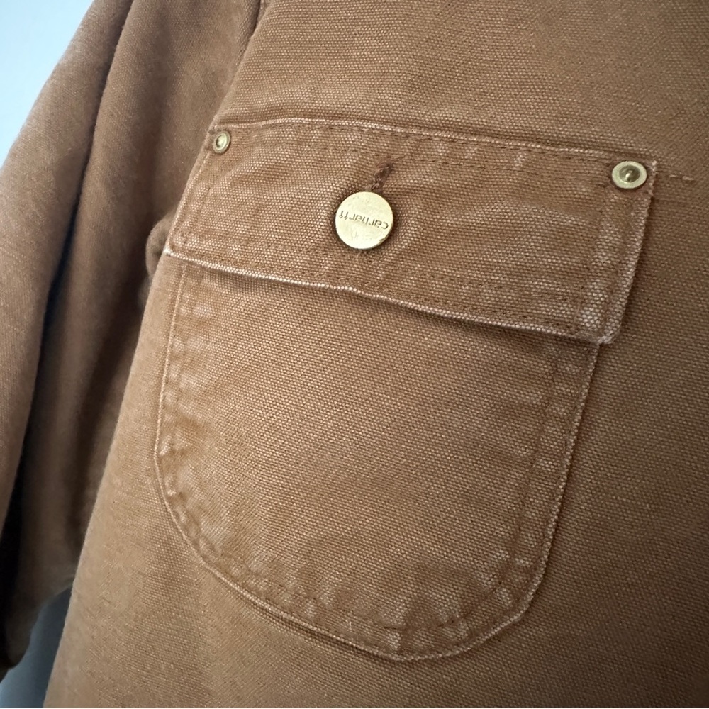 Vtg Carhartt Barn Chore Field Jacket Canvas Blanket Lined Made In USA 90s - Picture 5 of 16